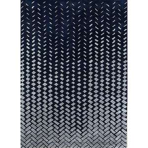 Alfombra de Lana y Viscosa Gris Negro con Diseño Geométrico, Hecha a Mano, para Hogar, Dormitorio, Pasillo - Rectángulo Grande de 10mm para Adolescentes - Taq-400 - Product Image 1