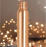 Bouteille d'eau sport en cuivre 99% anti-fuite 1000 ml avec revêtement anti-corrosion, écologique, pour usage extérieur, avec couvercle compatible, unisexe
