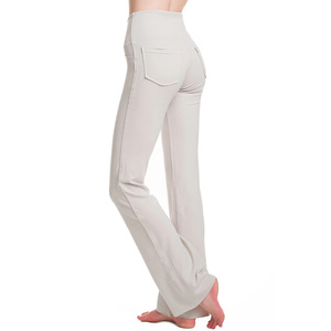 Pantalon évasé élastique taille haute pour femmes pantalon d'entraînement pantalon évasé de yoga d'entraînement leggings évasés pour femme - Product Image 3