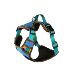 Adjustable Striped Nylon <b>Dog</b> <b>Harness</b> with Buckle Closure for <b>Medium</b> <b>Dogs</b> - Product Image 1