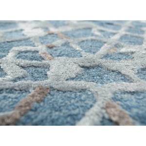 Alfombra de Lana y Viscosa Tejida a Mano Mythos Azul, Rectangular de 9x12, Patrón Geométrico Abstracto, 10 mm de Grosor, para el Hogar o el Pasillo, PP TNQ-3234 - Product Image 3