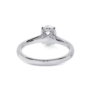 Oro amarillo de 10K, oro rosa y oro blanco Anillo de Bodas de diamantes cultivados en laboratorio de corte ovalado Anillo de compromiso de diamantes de corte ovalado regalo para ella - Product Image 3