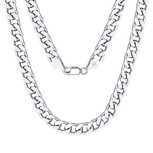 Collar de Plata de Ley 925 con Corte de Diamante Italiano, Collar de Cadena Cubana - Product Image 1