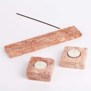 Portavelas de Travertino Living Object, Moderno y Minimalista, Decorativo, Hecho a Mano, Soporte de Piedra para Velas, Artístico para Mesa - Product Image 5