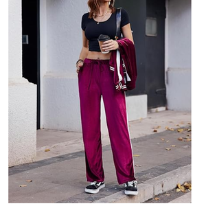 Ensemble pantalon taille haute survêtement femme automne 2 pièces ensemble salon tenue manches longues col rond pull ensemble - Product Image 3