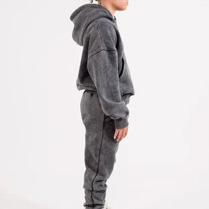 Sweat à capuche/basiques respirant et à séchage rapide pour hommes, vêtements décontractés et de plein air en coton mélangé, sweat à capuche délavé à l'acide pour hommes - Product Image 4