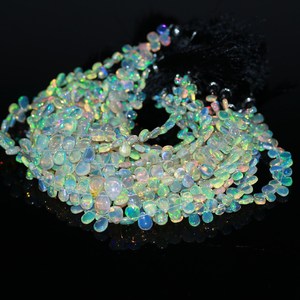Perles d'opale éthiopienne 100% naturelles, forme poire lisse, 4x6 à 7x9,5 mm, cristal naturel en vrac - Product Image 2