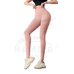Leggings de fitness personnalisés pour femmes pantalon imprimé sans couture extensible taille élastique solide quantité minimale de commande bas XL XXL tailles en vente en ligne - Product Image 4