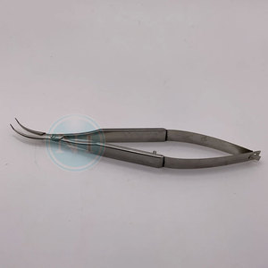 Pinzas de Sujeción de Lentes Clayman de Acero Inoxidable, Mandíbulas Anguladas Delicadas, Instrumento Quirúrgico Oftálmico Curvo - Product Image 3