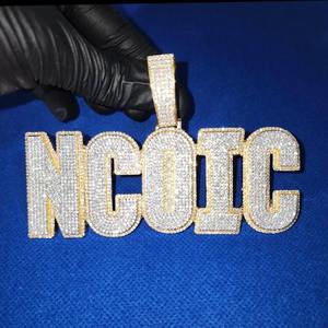 Vente chaude 925 Sterling Silver Personnalisé Lettre Hip Hop Pendentif Entièrement Glacé Moissanite Diamant Plaqué Or Prix Compétitif - Product Image 5