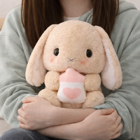 Peluche Lapin Beige Unisexe pour Bébé avec Biberon 8 Pouces 340g pour 0-24 Mois