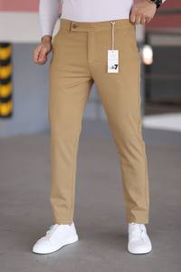 กางเกงผ้ายืดเข้ารูปสีกรมท่าสำหรับผู้ชายกางเกงทำงานอัจฉริยะลำลองเอวยางยืดมีเชือกผูกคอตตอนทรงตรงฮิปฮอปขนาดพิเศษ - Product Image 2