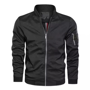 Chaquetas de bombardero de lona de alta calidad para hombre con cuello levantado y mangas completas de secado rápido chaquetas con estampado de logotipo personalizado para hombre - Product Image 1