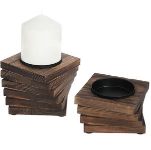 Soporte votivo Mesa de madera Portavelas de Navidad Decoración de Navidad para interiores y exteriores Fiestas Decoración de Año Nuevo Hecho EN LA India - Product Image 5