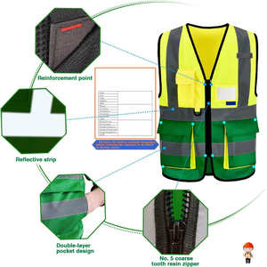 Chaleco de Seguridad Transpirable de Alta Visibilidad para Otoño, Tejido de Punto 100% Poliéster, para Construcción y Trabajo en Carreteras - Product Image 3