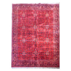 Alfombra afgana anudada a mano, única en su tipo, de 7'6 x 5'10, Afg52 - Product Image 1