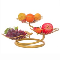 Bol à fruits moderne bon marché Panier à fruits ondulés Bol à légumes en fil métallique Design créatif pour la cuisine Salon Table Centre de table