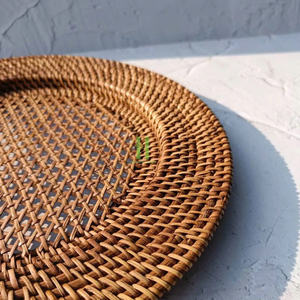 แผ่นรองจานหญ้าทะเลสไตล์โบฮีเมียนสำหรับตกแต่งโต๊ะแผ่นชาร์จฟางจากเวียดนาม - Product Image 4