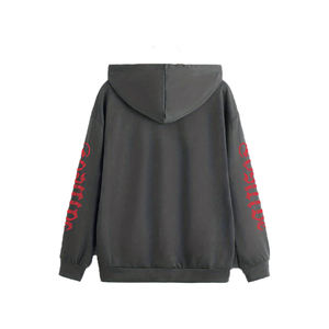 Venta al por mayor gráfico impreso moda con capucha deportes sudadera peso pesado polar cremallera completa transpirable cordones sudaderas con capucha - Product Image 4