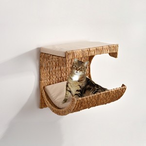 บ้านแมวลอยน้ำแบบแขวนติดผนังบ้านแมวผักตบชวาแบบถักมือแขวนติดผนังดีไซน์ใหม่รับบริการได้ - Product Image 6