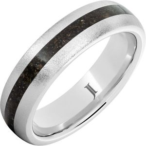 Bague Serinium tendance gris avec incrustation d'os de dinosaure, pierre naturelle de style religieux pour mariage d'enfants - Product Image 1