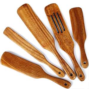 Juego de cucharas de madera hechas a mano de 7 Servidores de ensalada de madera Juego de 2 SERVIDORES DE ENSALADA DE MADERA JUEGO DE 2 HECHO A MANO ÚNICO KETCHENWAR - Product Image 6
