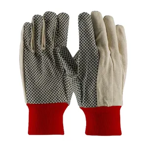 Guantes básicos de construcción de tela de algodón de alta calidad, guantes industriales de seguridad para las manos, protección personal, guantes resistentes a golpes