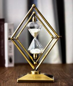 Luxury Metal Hourglass Timer High End Home Office Desk Table Elegant <b>Sand</b> Display Accent <b>Art</b> Style Premium Finish - Product Image 5