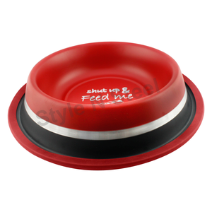 Cuenco de acero inoxidable para mascotas Cuenco para mascotas en relieve con arco Cuencos y comederos para mascotas - Product Image 1