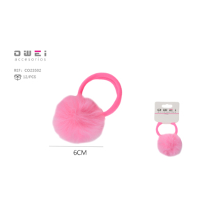 Peluche Rosa goma banda lazos para el cabello 6cm tamaño - Product Image 1
