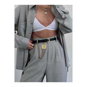King <b>Chain</b> Medallion Detail Women's <b>Trouser</b> Belt, Jacket Belt, Dress Belt, Shirt Belt - BLACK - Product Image 3