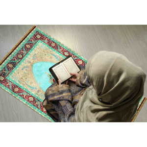 Red Muslim Prayer <b>Rug</b>: 3D Printed Religious Area <b>Rug</b>,Nonwoven <b>Thin</b> <b>Rug</b> - Product Image 1