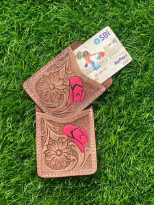 เคสใส่บัตรเครดิตทรงสี่เหลี่ยมผืนผ้าหนังถือด้วยมือขนาดเล็กน่ารักแบบตะวันตก - Product Image 5