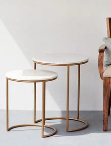 Ensemble de tables doubles rondes Design élégant et pratique pour votre maison Ensemble de tables doubles rondes de luxe Accent élégant - Product Image 2