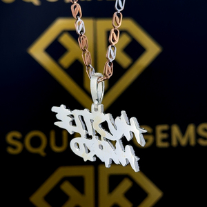 Pendentif Moissanite VVS personnalisé Lettre design style Hip Hop en argent pour enfants - Product Image 2