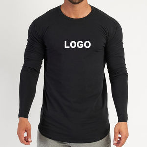 OEM Vêtements de sport pour hommes Vêtements de fitness musculaire Vêtements de musculation en coton et polyester Chemises à manches longues de gymnastique pour hommes - Product Image 4