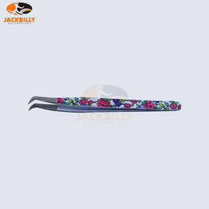 Pinzas de acero inoxidable con recubrimiento de plasma Pinzas de extensión de pestañas postizas personalizadas Logotipo Ofrece las pinzas de extensión de pestañas perfectas - Product Image 2