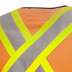 Custom Logo High Visibility Reflective Strips Construction Traffic Vest with <b>Zipper</b> Direct Factory <b>Sale</b> Workwear - Product Image 3
