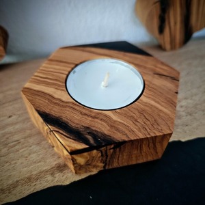 ที่ใส่เทียนทีไลท์ทำจากไม้มะกอกทำด้วยมือมีเอกลักษณ์ของตกแต่งบ้านของขวัญสำหรับคริสต์มาสสไตล์อื่นๆที่วางเทียน - Product Image 3