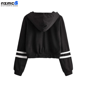 เสื้อครอปฮู้ดดี้ผู้หญิงขายส่ง แบบซิปสั่งทำได้ ผ้าฟลีซสวมหัว มีฮู้ด สวมใส่สบาย ผ้าถักเนื้อนุ่ม น้ำหนักเบา เหมาะสำหรับฤดูหนาว ปักลายด้านหน้า - Product Image 2