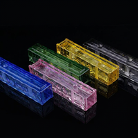 Brique de verre cristallin solide en bande longue, mince, résistante au feu et aux UV, bloc architectural avec trous pré-percés pour la décoration