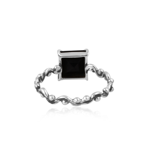 Dernière collection Bague vintage en argent sterling 925 avec pierres précieuses en obsidienne noire naturelle Fabricant de bijoux personnalisés - Product Image 2