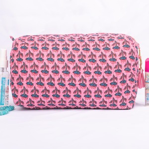 Ensemble de 3 blocs de coton imprimé pour étuis sac de rangement de maquillage de style vintage durable et écologique-livraison gratuite - Product Image 2