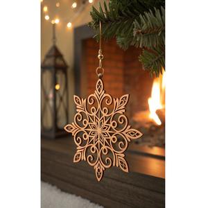Beaux ornements suspendus de Noël en bois avec détail festif idéal pour la décoration de la maison et de l'arbre - Product Image 2