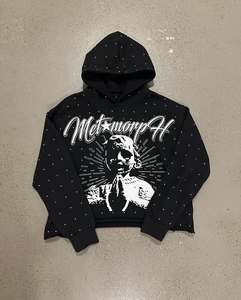 Nouveau design, sweats à capuche pour hommes les plus vendus, fermeture éclair intégrale, broderie 3D personnalisable, 100% coton molletonné, faible MOQ 8 pièces, vente en gros - Product Image 2