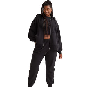 Veste à capuche surdimensionnée de haute qualité pour femmes Logo personnalisé Sweats à capuche zippés Street Style Plus Size Winter Fashion Blank Plain Bulk - Product Image 5