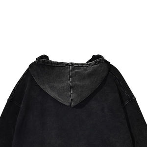 Sweat-shirts à capuche zippés pour hommes, lavage à l'acide, coupe régulière, logo personnalisé, fabrication professionnelle, écologiques, respirants - Product Image 5