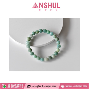 Exhibiting Highest Standard Best Quality Hot Selling Green Color Healing Amazonite Round <b>Gemstone</b> Beaded <b>Bracelet</b> for Sale - Product Image 3
