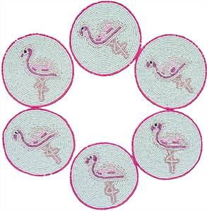 Handmade Glass Beaded <b>Coasters</b>-Classic <b>Drink</b> <b>Coasters</b> with Polyester Backing (4x4 Inch) for Church & Religious Gifts - Product Image 2