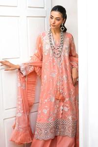 Désherbage des femmes 2025 broderie d'organza lourd costume pakistanais décontracté motif solide lavable jour caractéristiques haut Standard - Product Image 6